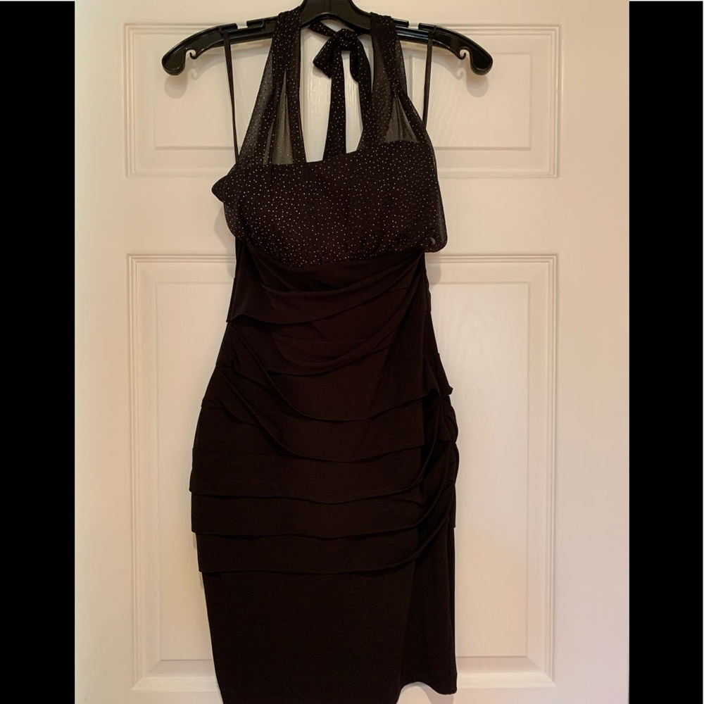 Black halter top mini cocktail dress size 4